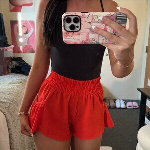 Free People Women's Red and Orange Shorts